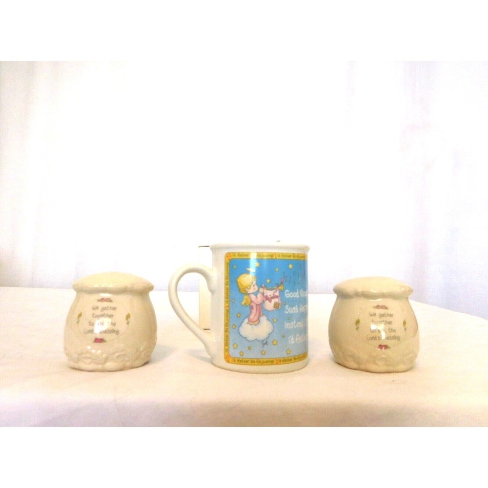 Precious Moments  Enesco  I´d Rather Be Rejoicing +  Salt & Pepper Shaker "Pray